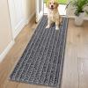 imageSmiry Dog Door Mat for Muddy Paws 30x20 Extra Soft Absorbent Chenille Doormat Trap Moisture and Dirt NonSlip Machine Washable Front Door Mat for Indoor Entrance Inside Floor GreyDark Grey