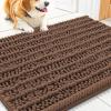 imageSmiry Dog Door Mat for Muddy Paws 30x20 Extra Soft Absorbent Chenille Doormat Trap Moisture and Dirt NonSlip Machine Washable Front Door Mat for Indoor Entrance Inside Floor GreyMocha