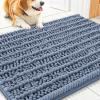 imageSmiry Dog Door Mat for Muddy Paws 30x20 Extra Soft Absorbent Chenille Doormat Trap Moisture and Dirt NonSlip Machine Washable Front Door Mat for Indoor Entrance Inside Floor GreyAiry Blue