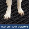 imageSmiry Dog Door Mat for Muddy Paws 30x20 Extra Soft Absorbent Chenille Doormat Trap Moisture and Dirt NonSlip Machine Washable Front Door Mat for Indoor Entrance Inside Floor GreyBlack