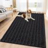 imageSmiry Dog Door Mat for Muddy Paws 30x20 Extra Soft Absorbent Chenille Doormat Trap Moisture and Dirt NonSlip Machine Washable Front Door Mat for Indoor Entrance Inside Floor GreyBlack