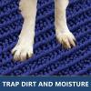 imageSmiry Dog Door Mat for Muddy Paws 30x20 Extra Soft Absorbent Chenille Doormat Trap Moisture and Dirt NonSlip Machine Washable Front Door Mat for Indoor Entrance Inside Floor GreyNavy Blue