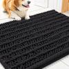 imageSmiry Dog Door Mat for Muddy Paws 30x20 Extra Soft Absorbent Chenille Doormat Trap Moisture and Dirt NonSlip Machine Washable Front Door Mat for Indoor Entrance Inside Floor GreyBlack