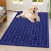 imageSmiry Dog Door Mat for Muddy Paws 30x20 Extra Soft Absorbent Chenille Doormat Trap Moisture and Dirt NonSlip Machine Washable Front Door Mat for Indoor Entrance Inside Floor GreyNavy Blue