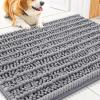 imageSmiry Dog Door Mat for Muddy Paws 30x20 Extra Soft Absorbent Chenille Doormat Trap Moisture and Dirt NonSlip Machine Washable Front Door Mat for Indoor Entrance Inside Floor GreyGrey