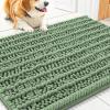 imageSmiry Dog Door Mat for Muddy Paws 30x20 Extra Soft Absorbent Chenille Doormat Trap Moisture and Dirt NonSlip Machine Washable Front Door Mat for Indoor Entrance Inside Floor GreyOlive Green