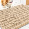imageSmiry Dog Door Mat for Muddy Paws 30x20 Extra Soft Absorbent Chenille Doormat Trap Moisture and Dirt NonSlip Machine Washable Front Door Mat for Indoor Entrance Inside Floor GreyBeige