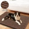imageSmiry Dog Door Mat for Muddy Paws 30x20 Extra Soft Absorbent Chenille Doormat Trap Moisture and Dirt NonSlip Machine Washable Front Door Mat for Indoor Entrance Inside Floor GreyMocha