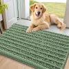 imageSmiry Dog Door Mat for Muddy Paws 30x20 Extra Soft Absorbent Chenille Doormat Trap Moisture and Dirt NonSlip Machine Washable Front Door Mat for Indoor Entrance Inside Floor GreyOlive Green