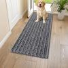 imageSmiry Dog Door Mat for Muddy Paws 30x20 Extra Soft Absorbent Chenille Doormat Trap Moisture and Dirt NonSlip Machine Washable Front Door Mat for Indoor Entrance Inside Floor GreyDark Grey