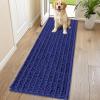imageSmiry Dog Door Mat for Muddy Paws 30x20 Extra Soft Absorbent Chenille Doormat Trap Moisture and Dirt NonSlip Machine Washable Front Door Mat for Indoor Entrance Inside Floor GreyNavy Blue