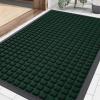 imageSmiry Front Door Mat Outside Entrance Black Green 295 x 17 and Bathroom Rugs Mat Green 30 x 20 2 Item Bundle