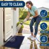 imageSmiry Front Door Mat Outside Entrance Navy Blue 295 x 17 and Bathroom Rugs Sets 2 Piece Navy Blue 30 x 20  24 x 16 2 Item Bundle