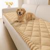 imageSmiry Fuzzy Couch Cover for Dogs Non Slip Washable Pet Sofa Cover Scratch Proof Hair Resistant Plush Sofa Slipcover Pet Friendly Couch Cushion Protector for Cat Camel 276 x 59Camel