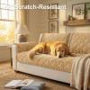 imageSmiry Fuzzy Couch Cover for Dogs Non Slip Washable Pet Sofa Cover Scratch Proof Hair Resistant Plush Sofa Slipcover Pet Friendly Couch Cushion Protector for Cat Camel 276 x 59Camel