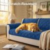 imageSmiry Fuzzy Couch Cover for Dogs Non Slip Washable Pet Sofa Cover Scratch Proof Hair Resistant Plush Sofa Slipcover Pet Friendly Couch Cushion Protector for Cat Camel 276 x 59Navy