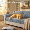 imageSmiry Fuzzy Couch Cover for Dogs Non Slip Washable Pet Sofa Cover Scratch Proof Hair Resistant Plush Sofa Slipcover Pet Friendly Couch Cushion Protector for Cat Camel 276 x 59Grey