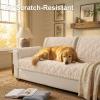 imageSmiry Fuzzy Couch Cover for Dogs Non Slip Washable Pet Sofa Cover Scratch Proof Hair Resistant Plush Sofa Slipcover Pet Friendly Couch Cushion Protector for Cat Camel 276 x 59Apricot