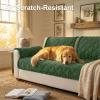 imageSmiry Fuzzy Couch Cover for Dogs Non Slip Washable Pet Sofa Cover Scratch Proof Hair Resistant Plush Sofa Slipcover Pet Friendly Couch Cushion Protector for Cat Camel 276 x 59Green