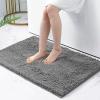 imageSmiry Luxury Chenille Bath Rug Extra Soft and Absorbent Shaggy Bathroom Mat Rugs Machine Washable NonSlip Plush Carpet Runner for Tub Shower and Bath Room 24x1636x24 Dark Grey