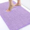 imageSmiry Luxury Chenille Bath Rug Set 2 Piece Extra Soft and Absorbent Shaggy Bathroom Mat Rugs Machine Washable NonSlip Plush Carpet Runner for Tub Shower and Bath Room24x1630x20Purple