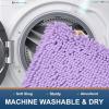 imageSmiry Luxury Chenille Bath Rug Set 2 Piece Extra Soft and Absorbent Shaggy Bathroom Mat Rugs Machine Washable NonSlip Plush Carpet Runner for Tub Shower and Bath Room24x1630x20Purple