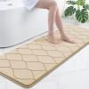 imageSmiry Memory Foam Bath Mat 30x20 Ultra Soft NonSlip Bathroom Rug Plush Water Absorbent Quick Dry and Machine Washable Floor Mat for Shower Tub amp Home Decor GreyBeige