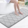 imageSmiry Memory Foam Bath Mat 30x20 Ultra Soft NonSlip Bathroom Rug Plush Water Absorbent Quick Dry and Machine Washable Floor Mat for Shower Tub amp Home Decor GreyLight Grey