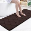 imageSmiry Memory Foam Bath Mat 30x20 Ultra Soft NonSlip Bathroom Rug Plush Water Absorbent Quick Dry and Machine Washable Floor Mat for Shower Tub amp Home Decor GreyBrown