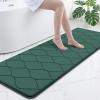 imageSmiry Memory Foam Bath Mat 30x20 Ultra Soft NonSlip Bathroom Rug Plush Water Absorbent Quick Dry and Machine Washable Floor Mat for Shower Tub amp Home Decor GreyHunter Green