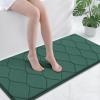 imageSmiry Memory Foam Bath Mat 30x20 Ultra Soft NonSlip Bathroom Rug Plush Water Absorbent Quick Dry and Machine Washable Floor Mat for Shower Tub amp Home Decor GreyHunter Green