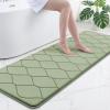 imageSmiry Memory Foam Bath Mat 30x20 Ultra Soft NonSlip Bathroom Rug Plush Water Absorbent Quick Dry and Machine Washable Floor Mat for Shower Tub amp Home Decor GreySage Green
