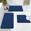 imageSmiry Memory Foam Bath Mat 30x20 Ultra Soft NonSlip Bathroom Rug Plush Water Absorbent Quick Dry and Machine Washable Floor Mat for Shower Tub amp Home Decor GreyNavy Blue