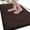imageSmiry Memory Foam Bath Mat 30x20 Ultra Soft NonSlip Bathroom Rug Plush Water Absorbent Quick Dry and Machine Washable Floor Mat for Shower Tub amp Home Decor GreyBrown