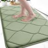 imageSmiry Memory Foam Bath Mat 30x20 Ultra Soft NonSlip Bathroom Rug Plush Water Absorbent Quick Dry and Machine Washable Floor Mat for Shower Tub amp Home Decor GreySage Green