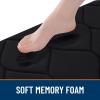 imageSmiry Memory Foam Bath Mat 30x20 Ultra Soft NonSlip Bathroom Rug Plush Water Absorbent Quick Dry and Machine Washable Floor Mat for Shower Tub amp Home Decor GreyBlack