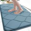 imageSmiry Memory Foam Bath Mat 30x20 Ultra Soft NonSlip Bathroom Rug Plush Water Absorbent Quick Dry and Machine Washable Floor Mat for Shower Tub amp Home Decor GreyAiry Blue