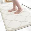 imageSmiry Memory Foam Bath Mat 30x20 Ultra Soft NonSlip Bathroom Rug Plush Water Absorbent Quick Dry and Machine Washable Floor Mat for Shower Tub amp Home Decor GreyIvory