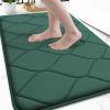 imageSmiry Memory Foam Bath Mat 30x20 Ultra Soft NonSlip Bathroom Rug Plush Water Absorbent Quick Dry and Machine Washable Floor Mat for Shower Tub amp Home Decor GreyHunter Green