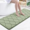 imageSmiry Memory Foam Bath Mat 30x20 Ultra Soft NonSlip Bathroom Rug Plush Water Absorbent Quick Dry and Machine Washable Floor Mat for Shower Tub amp Home Decor GreySage Green
