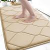 imageSmiry Memory Foam Bath Mat 30x20 Ultra Soft NonSlip Bathroom Rug Plush Water Absorbent Quick Dry and Machine Washable Floor Mat for Shower Tub amp Home Decor GreyBeige