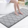 imageSmiry Memory Foam Bath Mat 30x20 Ultra Soft NonSlip Bathroom Rug Plush Water Absorbent Quick Dry and Machine Washable Floor Mat for Shower Tub amp Home Decor GreyGrey