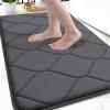 imageSmiry Memory Foam Bath Mat 30x20 Ultra Soft NonSlip Bathroom Rug Plush Water Absorbent Quick Dry and Machine Washable Floor Mat for Shower Tub amp Home Decor GreyDark Grey