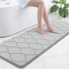 imageSmiry Memory Foam Bath Mat 30x20 Ultra Soft NonSlip Bathroom Rug Plush Water Absorbent Quick Dry and Machine Washable Floor Mat for Shower Tub amp Home Decor GreyLight Grey