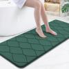 imageSmiry Memory Foam Bath Mat 30x20 Ultra Soft NonSlip Bathroom Rug Plush Water Absorbent Quick Dry and Machine Washable Floor Mat for Shower Tub amp Home Decor GreyHunter Green