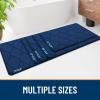 imageSmiry Memory Foam Bath Mat 30x20 Ultra Soft NonSlip Bathroom Rug Plush Water Absorbent Quick Dry and Machine Washable Floor Mat for Shower Tub amp Home Decor GreyNavy Blue