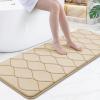 imageSmiry Memory Foam Bath Mat 30x20 Ultra Soft NonSlip Bathroom Rug Plush Water Absorbent Quick Dry and Machine Washable Floor Mat for Shower Tub amp Home Decor GreyBeige