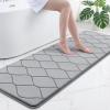 imageSmiry Memory Foam Bath Mat 30x20 Ultra Soft NonSlip Bathroom Rug Plush Water Absorbent Quick Dry and Machine Washable Floor Mat for Shower Tub amp Home Decor GreyGrey