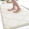 imageSmiry Memory Foam Bath Mat 30x20 Ultra Soft NonSlip Bathroom Rug Plush Water Absorbent Quick Dry and Machine Washable Floor Mat for Shower Tub amp Home Decor GreyIvory