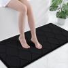 imageSmiry Memory Foam Bath Mat 30x20 Ultra Soft NonSlip Bathroom Rug Plush Water Absorbent Quick Dry and Machine Washable Floor Mat for Shower Tub amp Home Decor GreyBlack